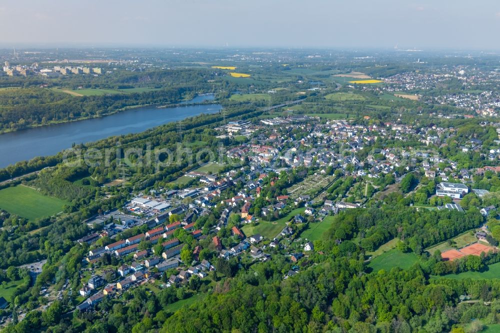 Aerial photograph Witten - City view on down town in the district Herbede in Witten in the state North Rhine-Westphalia, Germany