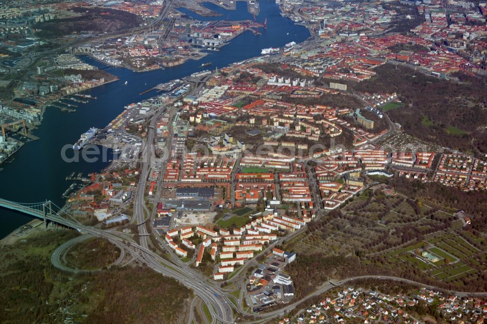 Aerial photograph Gothenburg - City view on down town in the district Lorensberg in Gothenburg in Vaestra Goetalands laen, Sweden