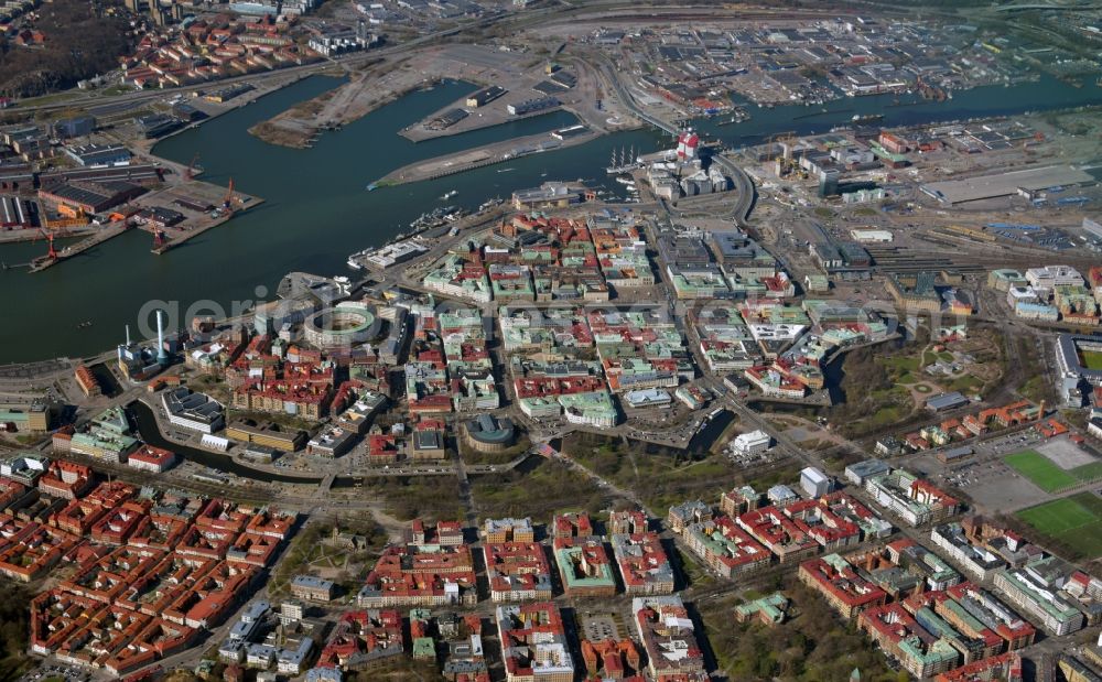 Gothenburg from the bird's eye view: City view on down town in the district Lorensberg in Gothenburg in Vaestra Goetalands laen, Sweden