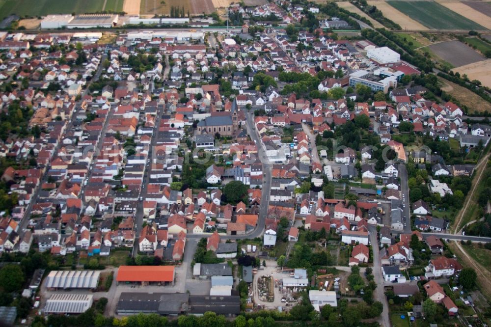 Aerial photograph Bobenheim-Roxheim - City view of the city area of in the district Roxheim in Bobenheim-Roxheim in the state Rhineland-Palatinate