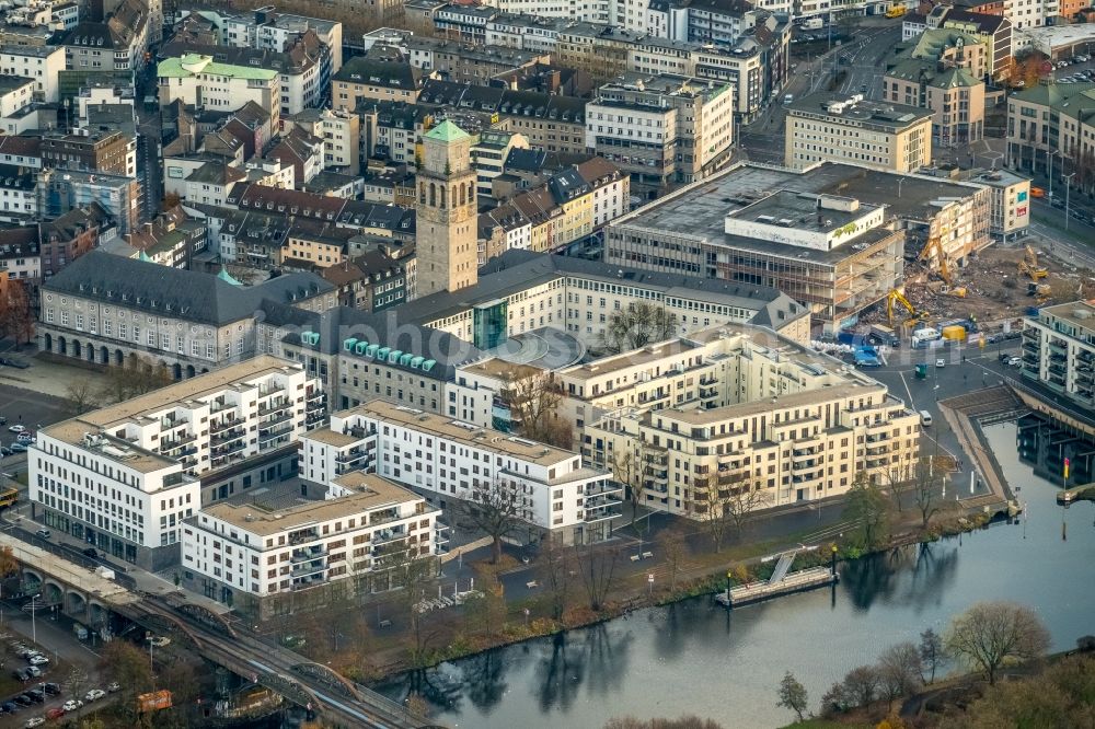 Mülheim an der Ruhr from above - City view of the city area of in the district Ruhr Metropolitan Area in Muelheim on the Ruhr in the state North Rhine-Westphalia