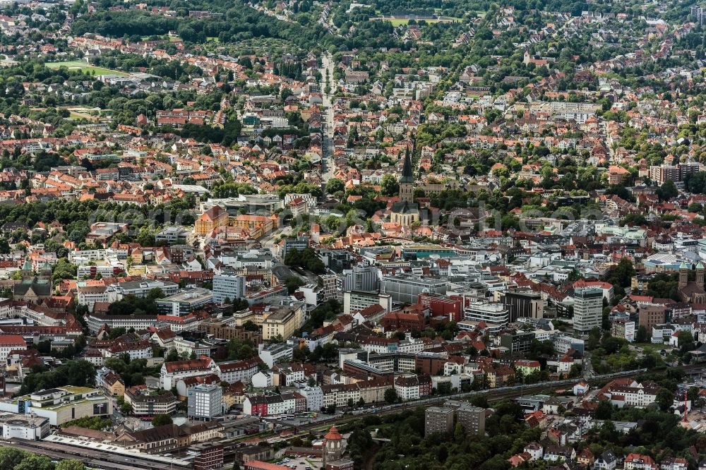 Osnabrück from above - City view of the city area of in Osnabrueck in the state Lower Saxony, Germany