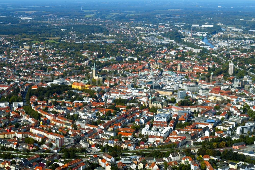 Aerial image Osnabrück - City view of the city area of in Osnabrueck in the state Lower Saxony, Germany