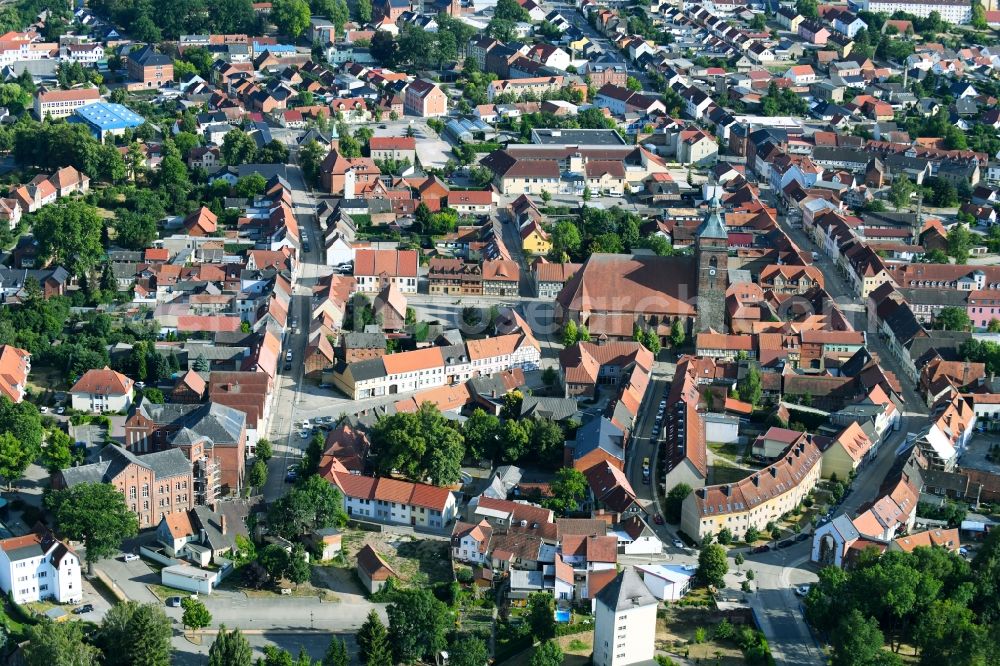 Aerial image Osterburg (Altmark) - City view of the city area of in Osterburg (Altmark) in the state Saxony-Anhalt, Germany