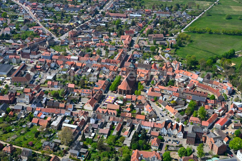 Aerial photograph Osterburg (Altmark) - City view on down town in Osterburg (Altmark) in the state Saxony-Anhalt, Germany