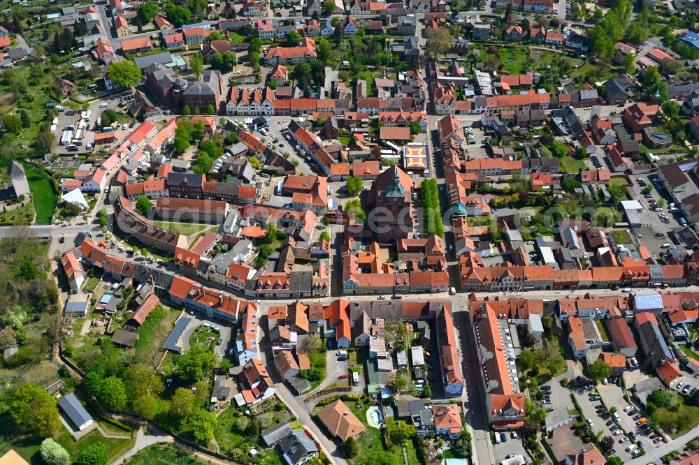 Aerial photograph Osterburg (Altmark) - City view on down town in Osterburg (Altmark) in the state Saxony-Anhalt, Germany