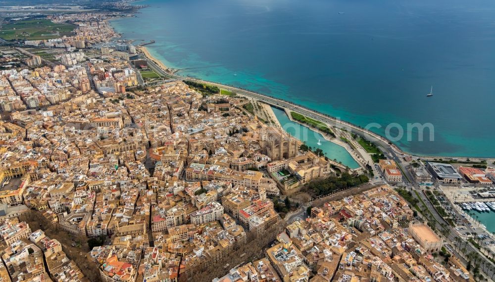 Aerial image Palma - City view on down town in Palma in Islas Baleares, Spain