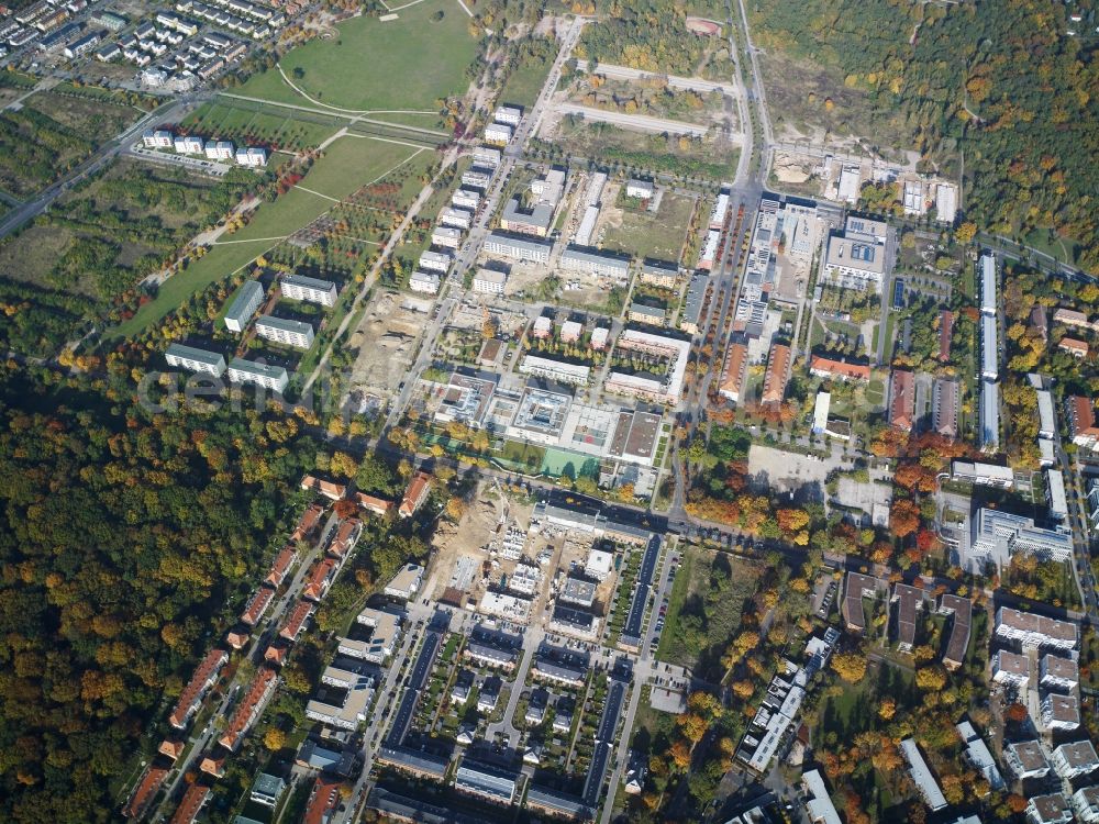 Potsdam from the bird's eye view: City view of the inner-city area of in Potsdam in the state Brandenburg. Also shown the Grundschule im Bornstedter Feld