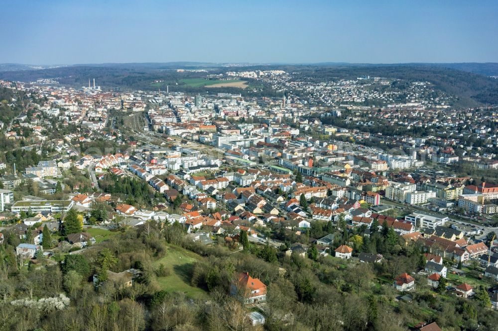 Aerial photograph Pforzheim - City view of the city area of in Pforzheim in the state Baden-Wuerttemberg