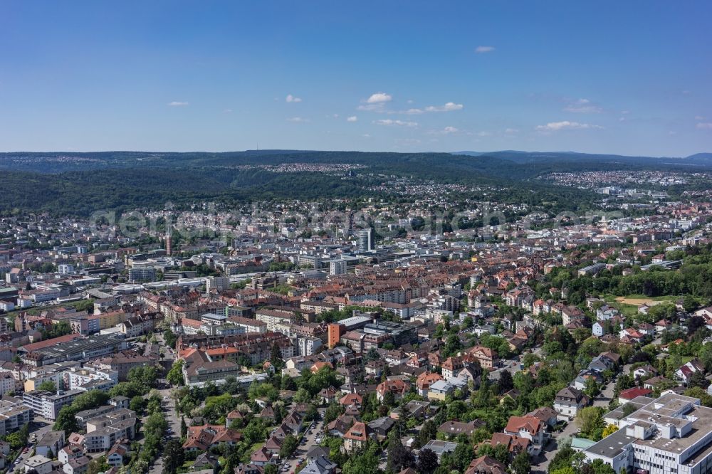 Aerial photograph Pforzheim - City view of the city area of in Pforzheim in the state Baden-Wuerttemberg