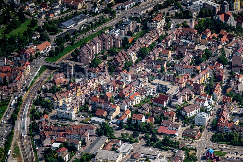 Pforzheim from above - City view on down town in Pforzheim in the state Baden-Wurttemberg, Germany