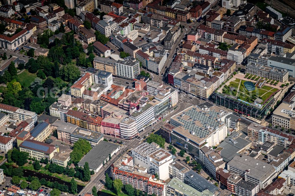 Pforzheim from above - City view on down town in Pforzheim in the state Baden-Wurttemberg, Germany