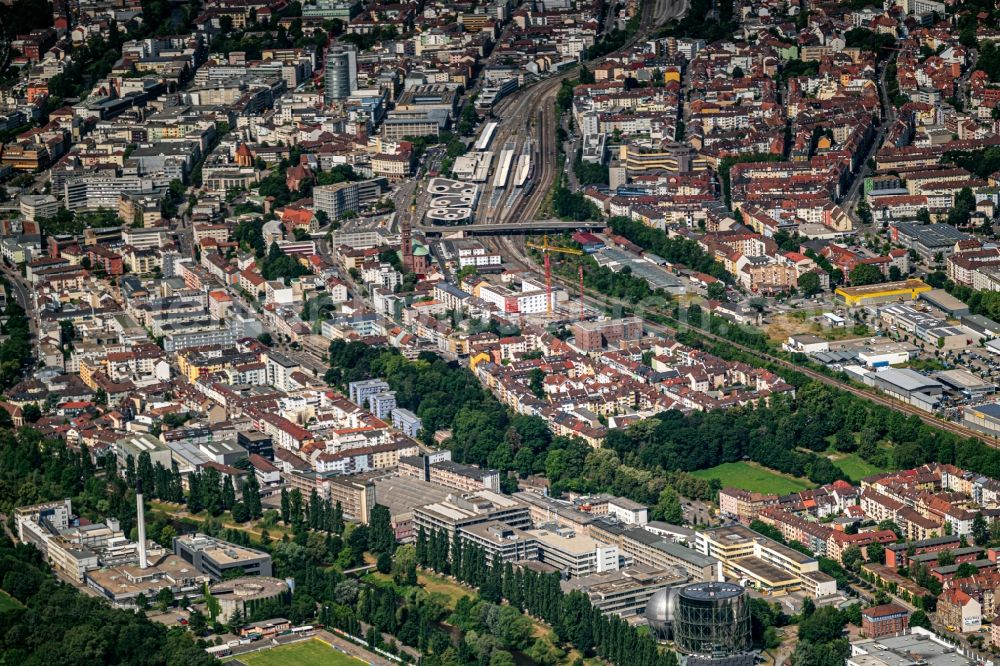 Pforzheim from the bird's eye view: City view on down town in Pforzheim in the state Baden-Wurttemberg, Germany