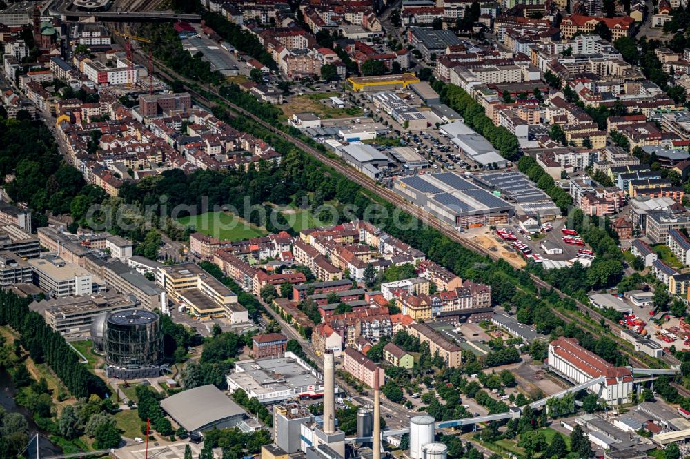 Pforzheim from the bird's eye view: City view on down town in Pforzheim in the state Baden-Wurttemberg, Germany