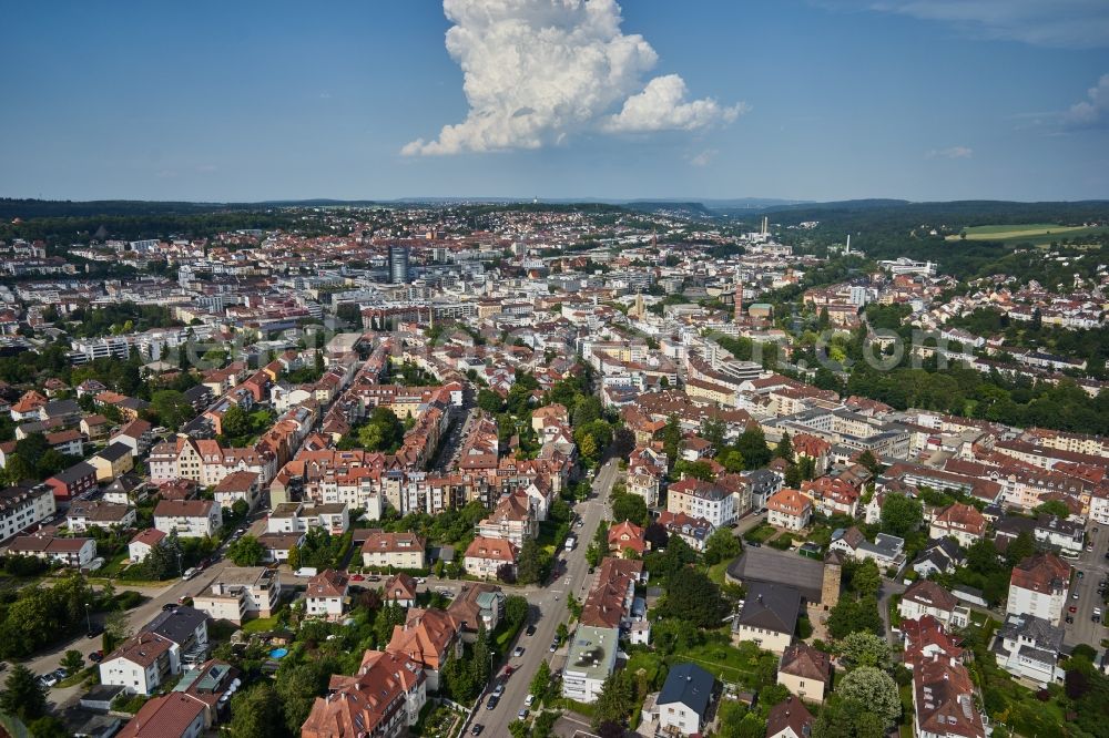 Aerial photograph Pforzheim - City view on down town in Pforzheim in the state Baden-Wurttemberg, Germany