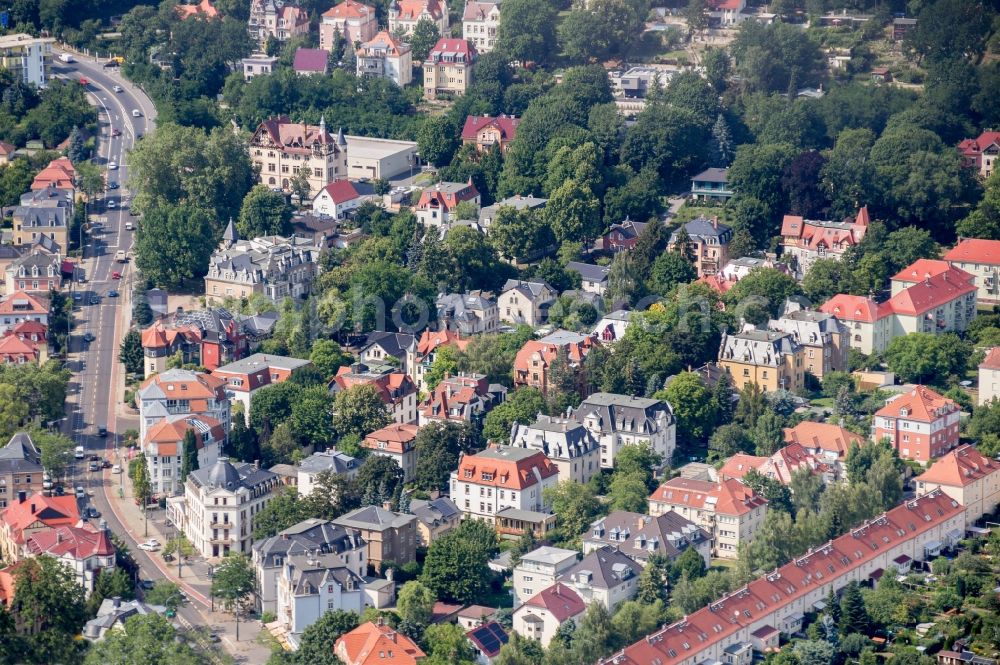 Aerial image Dresden - City view of the city area of Pieschen in Dresden in the state Saxony, Germany