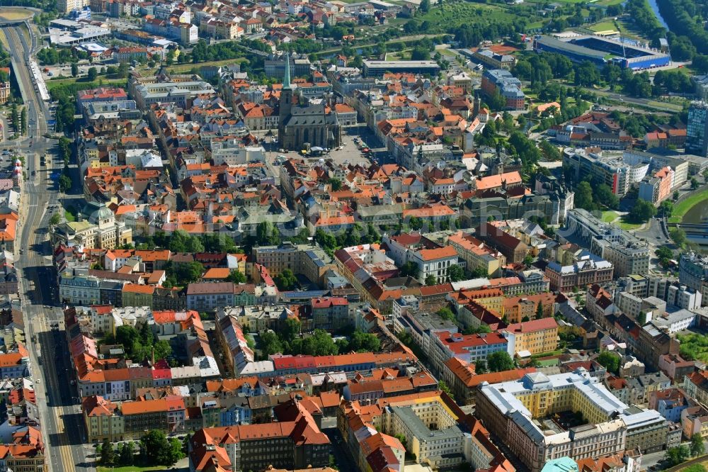 Aerial photograph Pilsen - City view of the city area of in Pilsen in Boehmen, Czech Republic