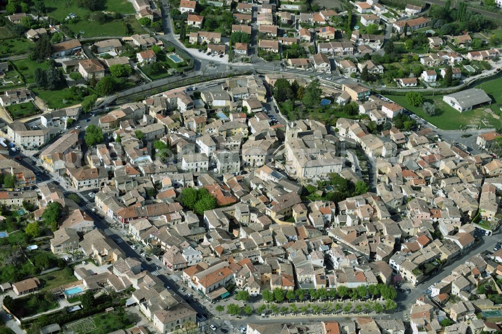 Piolenc from above - City view of the city area of in Piolenc in Provence-Alpes-Cote d'Azur, France