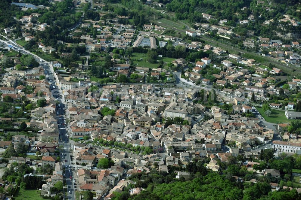 Piolenc from above - City view of the city area of in Piolenc in Provence-Alpes-Cote d'Azur, France