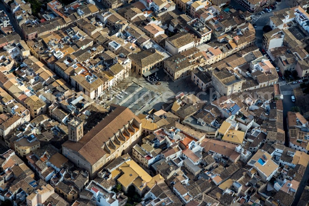 Pollenca from above - City view on down town in Pollenca in Balearische Insel Mallorca, Spain