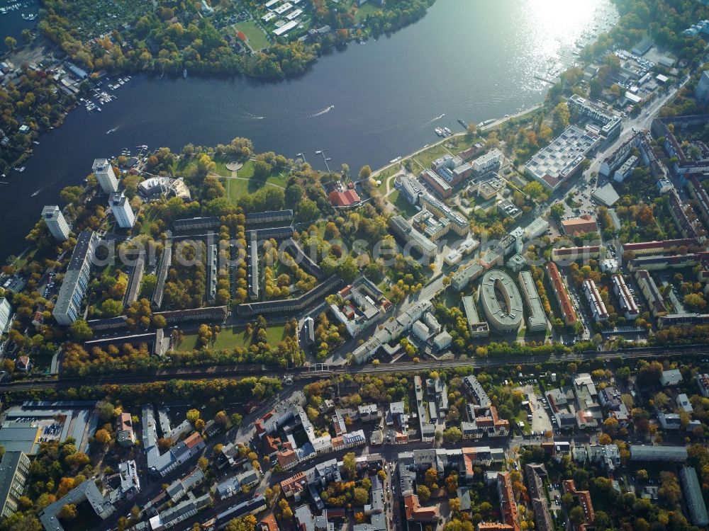 Potsdam from above - City view of the inner-city area of Potsdam in the state Brandenburg