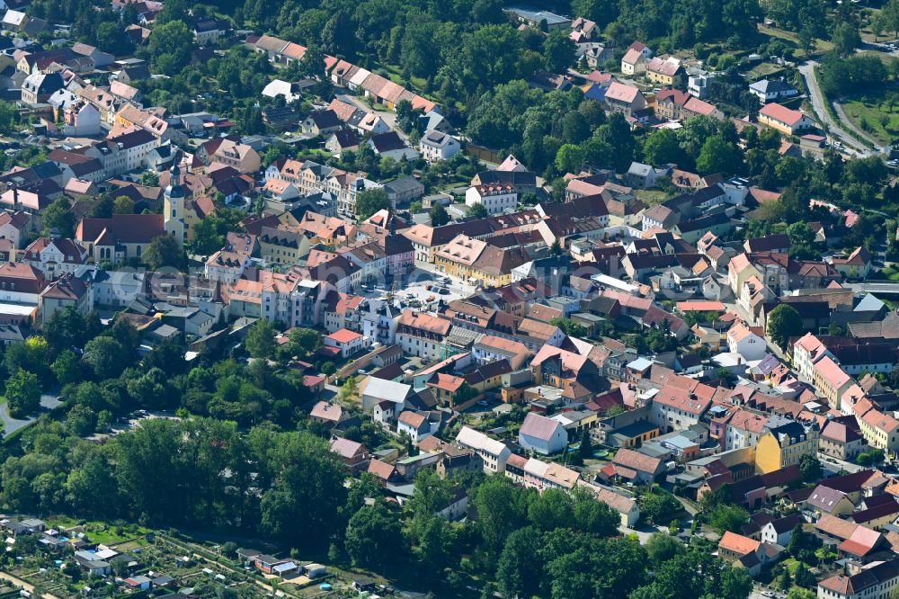 Radeburg from the bird's eye view: City view on down town in Radeburg in the state Saxony, Germany