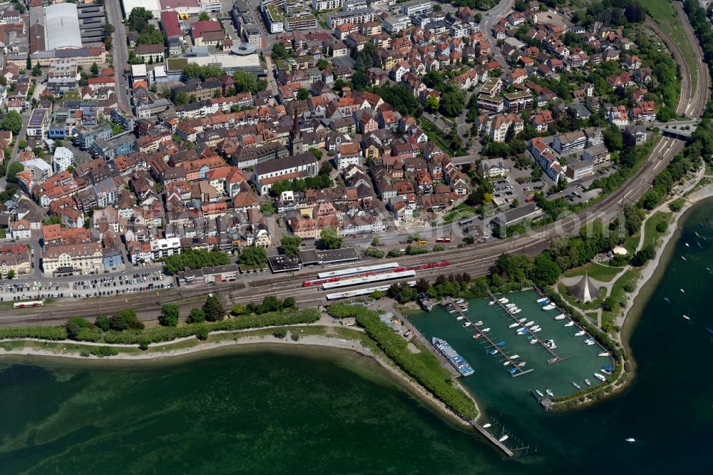 Aerial photograph Radolfzell am Bodensee - City view of the city area of in Radolfzell am Bodensee in the state Baden-Wurttemberg, Germany