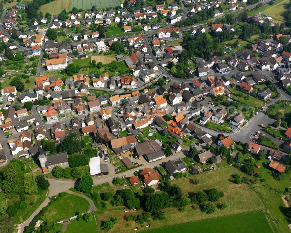 Rainrod from above - City view on down town in Rainrod in the state Hesse, Germany