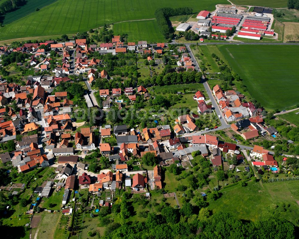 Rüdigershagen from above - City view on down town in Rüdigershagen in the state Thuringia, Germany