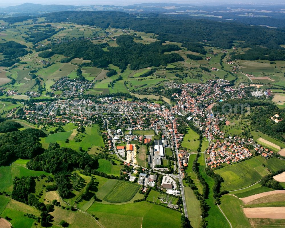 Reichelsheim (Odenwald) from above - City view on down town in Reichelsheim (Odenwald) in the state Hesse, Germany