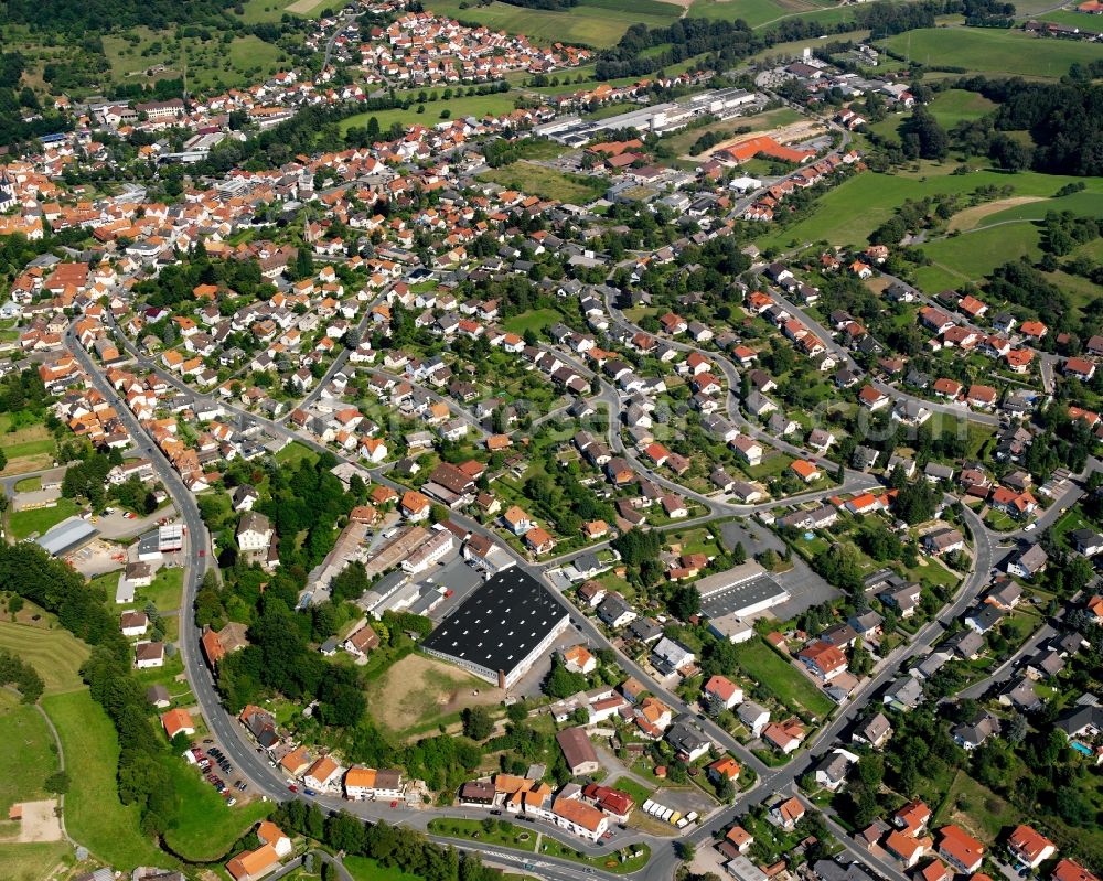 Aerial image Reichelsheim (Odenwald) - City view on down town in Reichelsheim (Odenwald) in the state Hesse, Germany