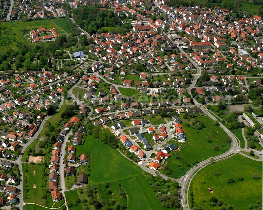 Aerial image Reichenbach - City view on down town in Reichenbach in the state Baden-Wuerttemberg, Germany