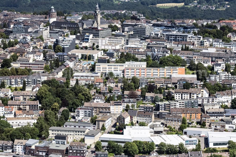 Remscheid from above - City view of the city area of in Remscheid in the state North Rhine-Westphalia, Germany