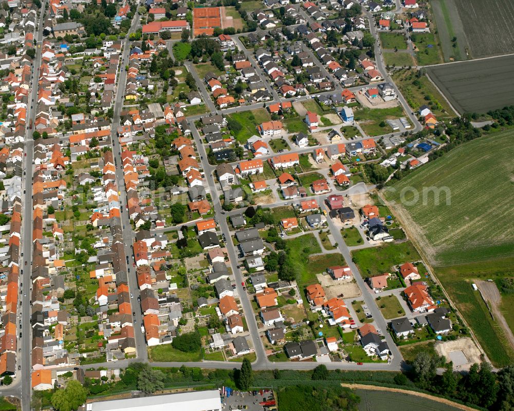 Rheinhausen from the bird's eye view: City view on down town in Rheinhausen in the state Baden-Wuerttemberg, Germany