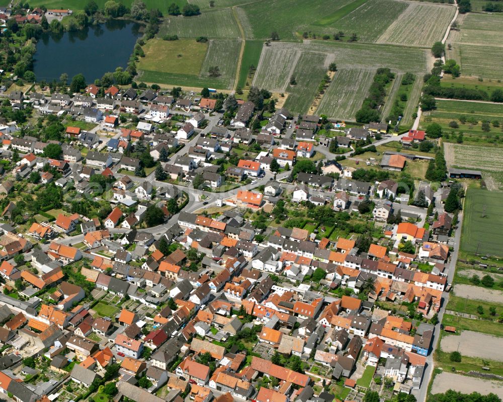 Rheinsheim from the bird's eye view: City view on down town in Rheinsheim in the state Baden-Wuerttemberg, Germany