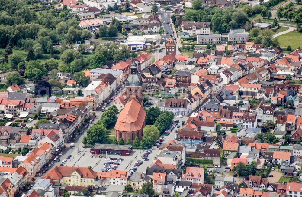 Aerial photograph Ribnitz-Damgarten - City view of the city area of in Ribnitz-Damgarten in the state Mecklenburg - Western Pomerania, Germany