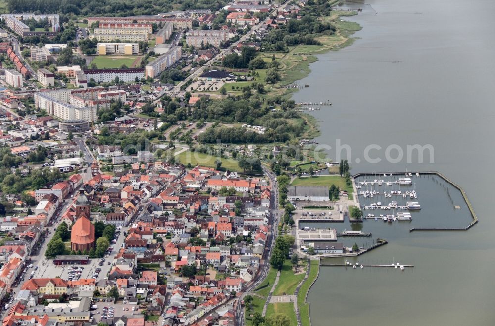 Ribnitz-Damgarten from above - City view of the city area of in Ribnitz-Damgarten in the state Mecklenburg - Western Pomerania, Germany