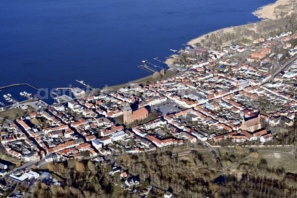 Ribnitz-Damgarten from the bird's eye view: City view of the city area of in Ribnitz-Damgarten in the state Mecklenburg - Western Pomerania, Germany