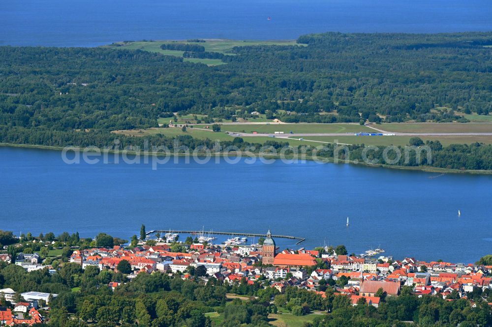 Aerial image Ribnitz - City view of the city area of on street Lange Strasse in Ribnitz-Damgarten in the state Mecklenburg - Western Pomerania, Germany