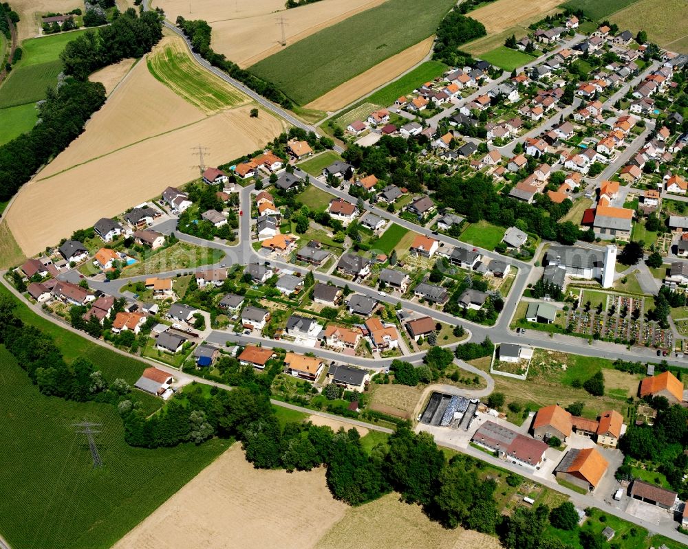 Aerial image Richen - City view on down town in Richen in the state Baden-Wuerttemberg, Germany