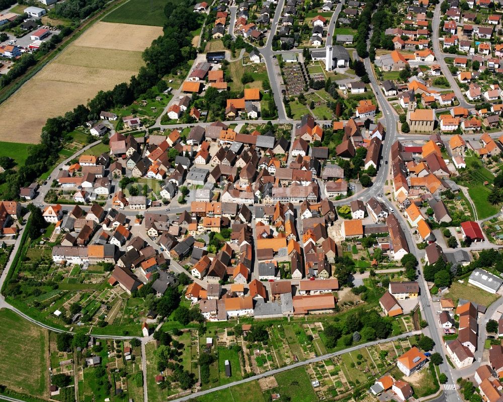 Aerial photograph Richen - City view on down town in Richen in the state Baden-Wuerttemberg, Germany