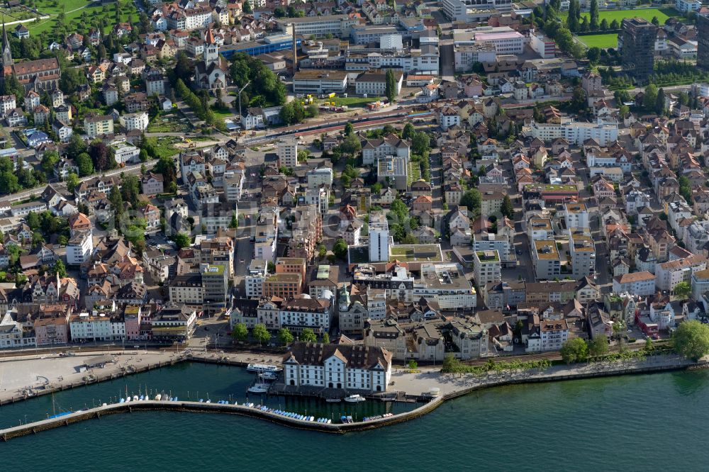 Rorschach from the bird's eye view: City view on down town in Rorschach at Bodensee in the canton Sankt Gallen, Switzerland