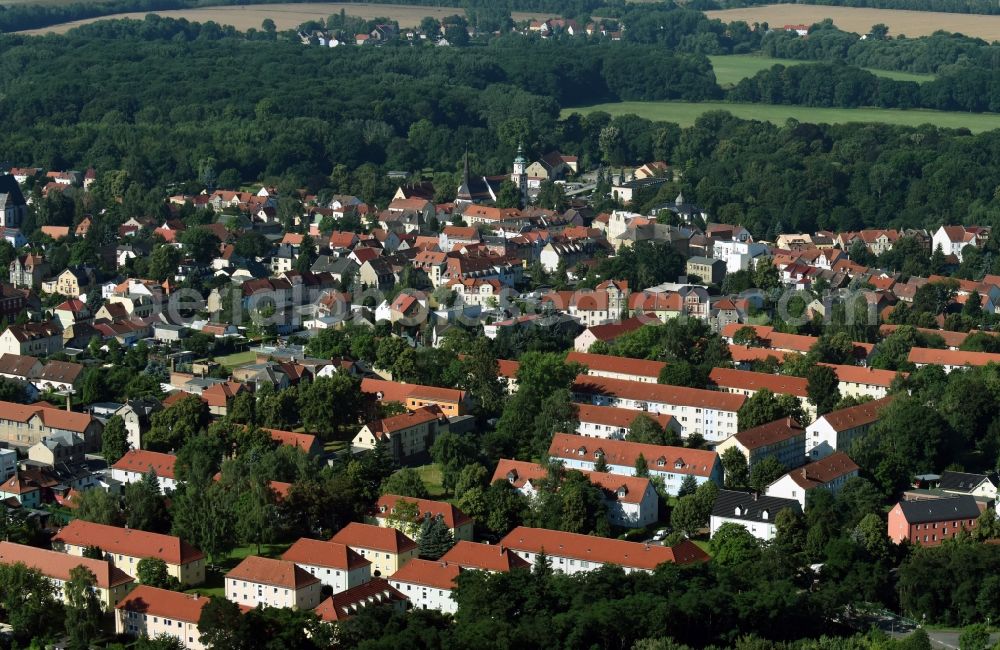 Aerial image Rötha - City view of the city area of in Roetha in the state Saxony