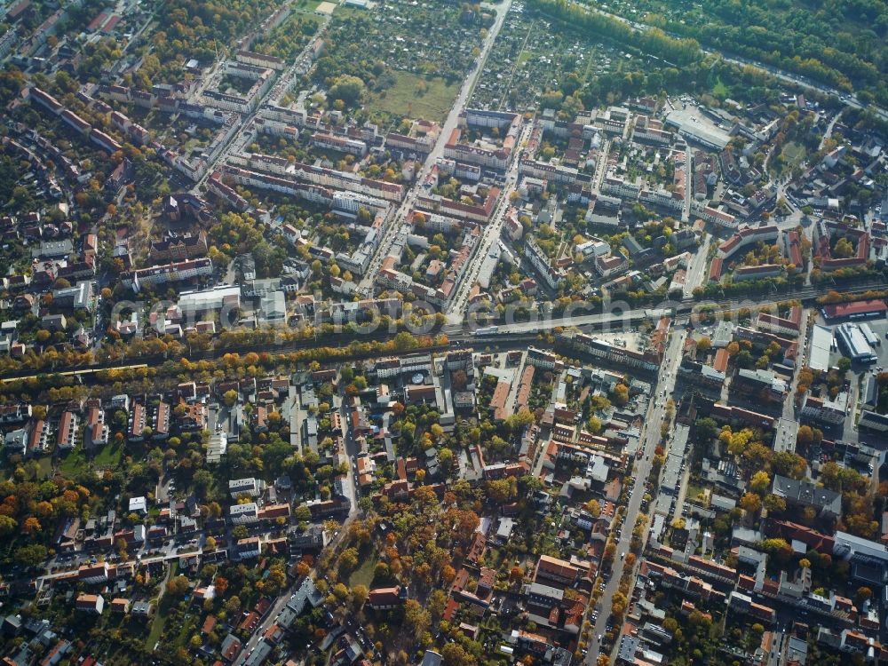 Potsdam from above - City view of the inner-city area at the Rudolf-Breitscheid-Strasse in Potsdam in the state Brandenburg