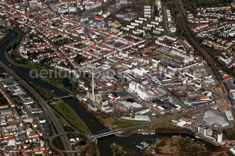 Saarbrücken from the bird's eye view: City view from the center of in Saarbruecken in the state Saarland