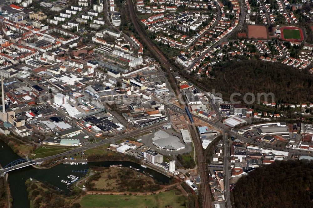 Aerial image Saarbrücken - City view from the center of in Saarbruecken in the state Saarland