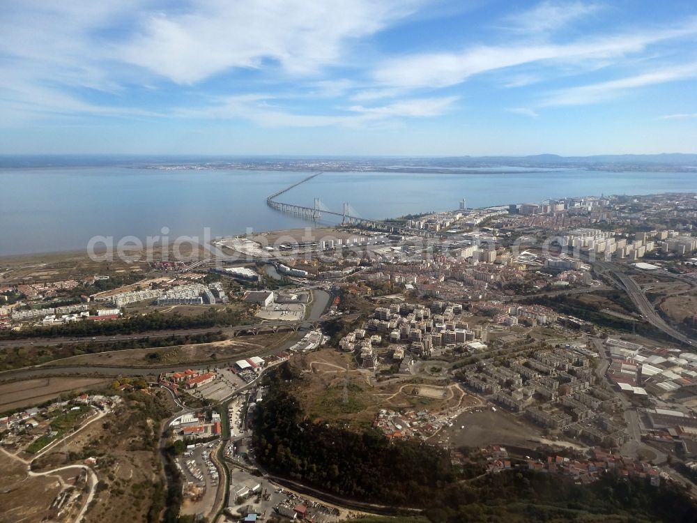 Aerial image Sacavem - City view on down town in Sacavem in Lisbon, Portugal