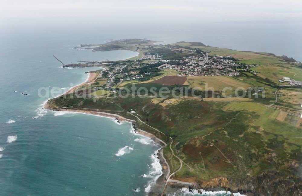 Aerial image Saint Anne - City view of the city area of in Saint Anne in Alderney, Guernsey