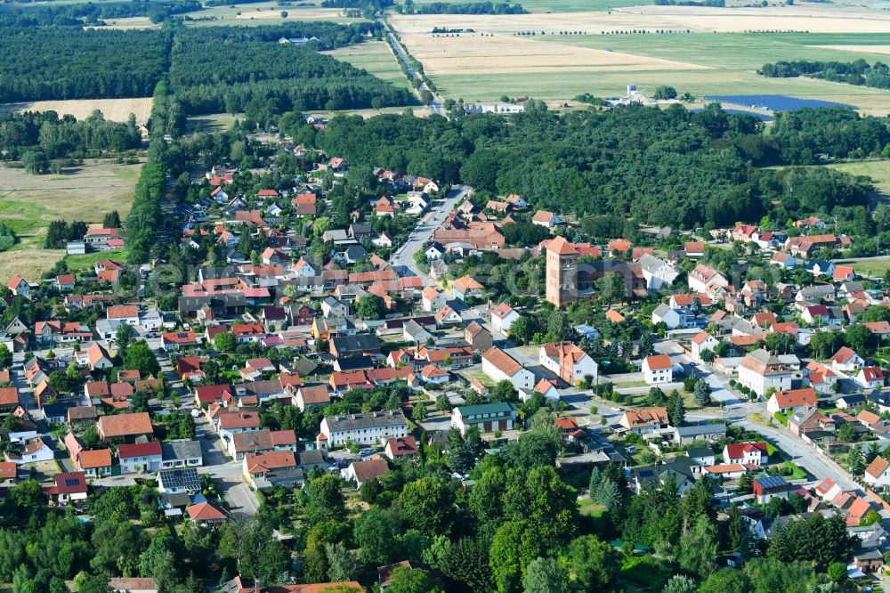 Aerial photograph Sandau (Elbe) - City view of the city area of in Sandau (Elbe) in the state Saxony-Anhalt, Germany