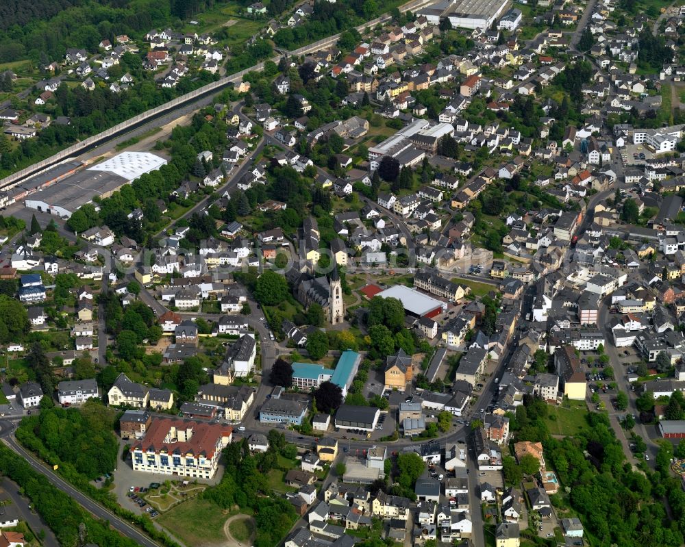 Aerial image Scheuerfeld, Höhr - City view from the center of in Scheuerfeld, Hoehr in the state Rhineland-Palatinate